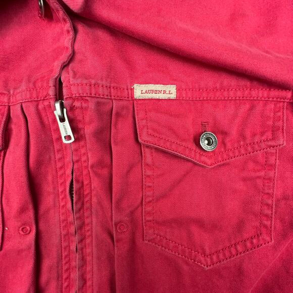 Vintage Womens Lauren Ralph Lauren Red Utility Jacket | Size L - Picture 6 of 9